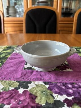 Original Old Fiestaware Two-Handled Soup Bowl - Gray